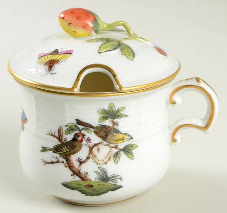 Rothschild Bird (RO) Pot de Creme (2 Pc)-Lid & Base