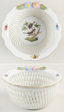 Rothschild Bird (RO) 4" Small Round Open Weave Basket