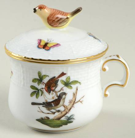 Rothschild Bird (RO) Pot de Creme (2 Pc)-Lid & Base