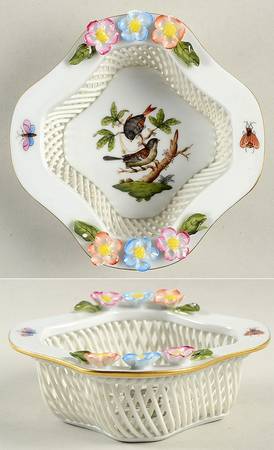 Rothschild Bird (RO) 4" Square Open Weave Basket