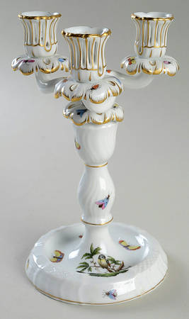 Rothschild Bird (RO) 9" Three Light Candlestick (Uses a Candle Arm)