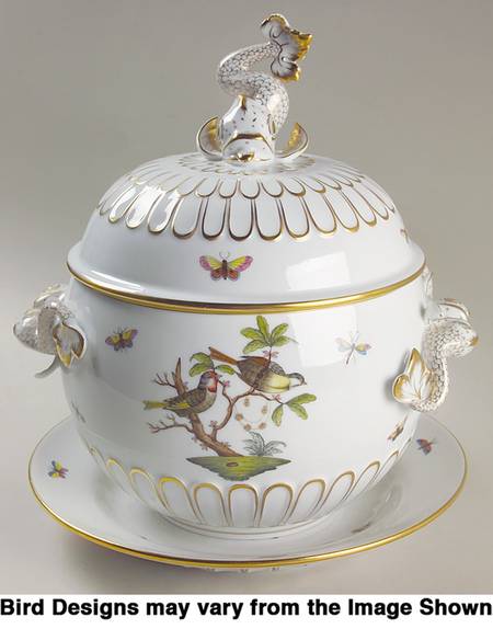Rothschild Bird (RO) Dolphin Tureen wLid & Underplate
