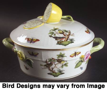 Rothschild Bird (RO) Small Round Covered Vegetable by Herend
