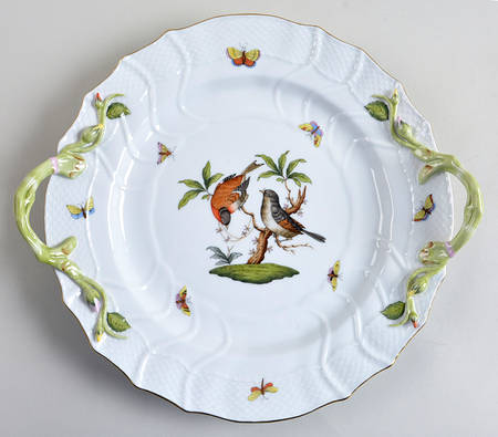 Rothschild Bird (RO) 12" Handled Chop Plate (Round Platter)