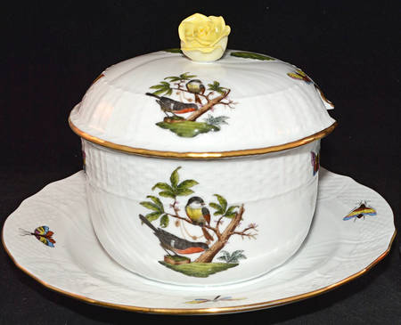 Rothschild Bird (RO) Jam/Jelly & Lid w/Attached Underplate