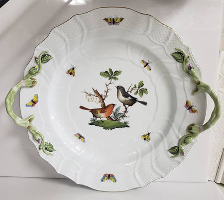Rothschild Bird (RO) 12" Handled Chop Plate (Round Platter)