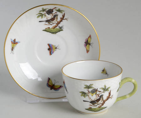 Rothschild Bird (RO) Flat Demitasse Cup & Saucer Set