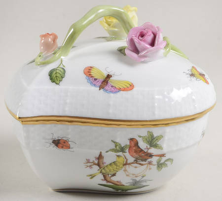Rothschild Bird (RO) 3" Heart Shape Box & Lid