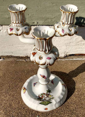 Rothschild Bird (RO) 9" Three Light Candlestick (Uses a Candle Arm)