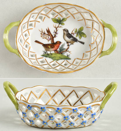 Rothschild Bird (RO) 3" Oval Handled Open Weave Basket