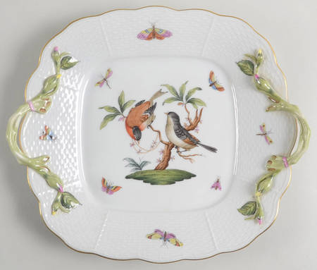 Rothschild Bird (RO) 11" Square Handled Cake Plate
