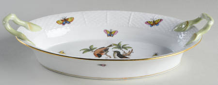 Rothschild Bird (RO) Oval Handled Bread Dish