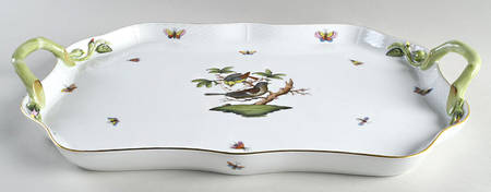 Rothschild Bird (RO) 18" Rectangular Handled Tray by Herend