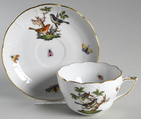 Rothschild Bird (RO) Footed Cup & Saucer Set