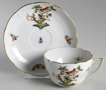 Rothschild Bird (RO) Footed Cup & Saucer Set