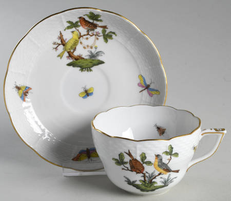 Rothschild Bird (RO) Footed Cup & Saucer Set