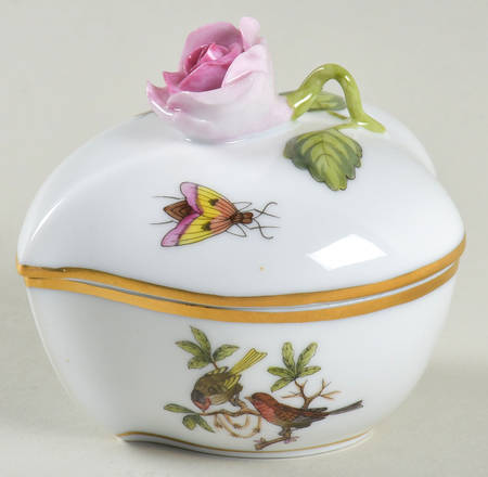 Rothschild Bird (RO) 3" Heart Shaped Box & Lid