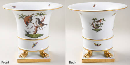 Rothschild Bird (RO) 7" Claw Footed Urn Vase