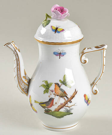Rothschild Bird (RO) Individual Coffee Pot & Lid by Herend