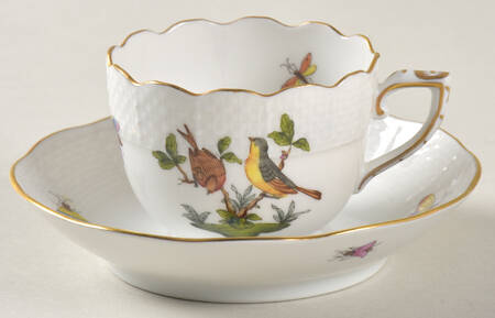 Rothschild Bird (RO) Flat Demitasse Cup & Saucer Set