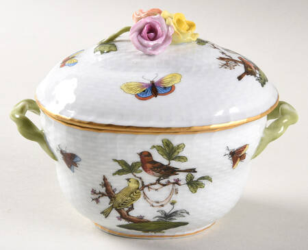 Rothschild Bird (RO) 4" Oval Bon Bon & Lid