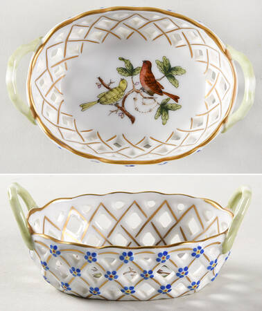 Rothschild Bird (RO) 3" Oval Handled Open Weave Basket
