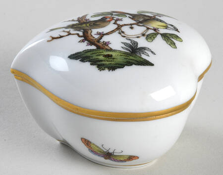 Rothschild Bird (RO) 3" Heart Shape Bon Bon & Lid