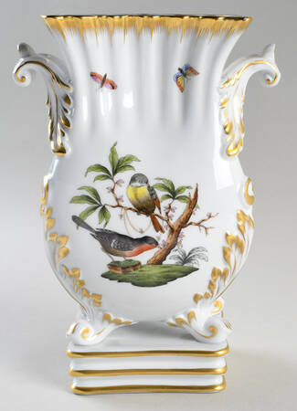 Rothschild Bird (RO) 10" Footed Vase by Herend