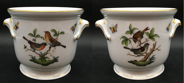 Rothschild Bird (RO) 4" Cachepot w/Handles