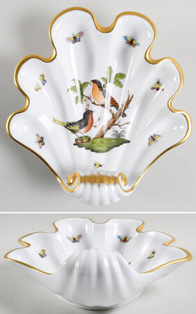 Rothschild Bird (RO) 9" Shell Shaped Dish by Herend