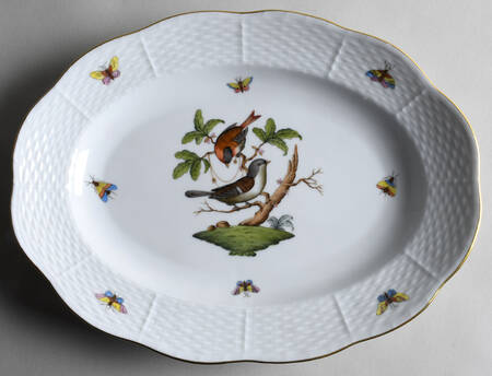 Rothschild Bird (RO) 12" Oval Serving Platter by Herend