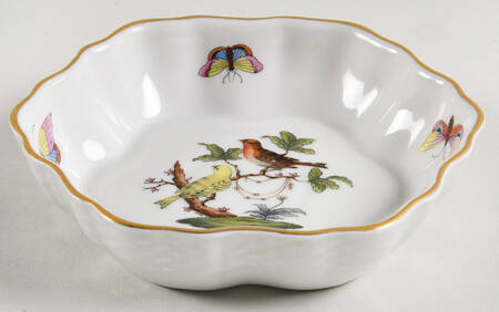 Rothschild Bird (RO) 4" Hexagonal Ashtray by Herend