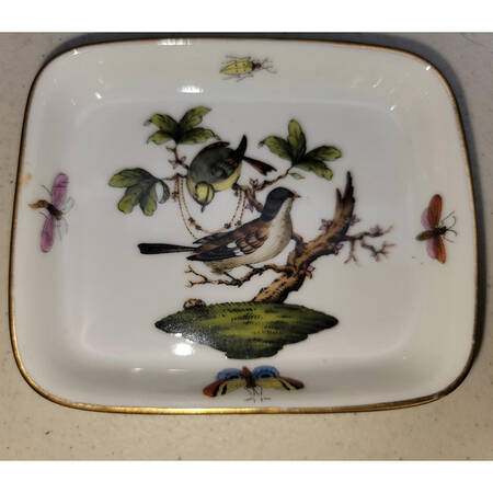 Rothschild Bird (RO) 3" Rectangular Ashtray by Herend