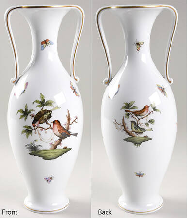 Rothschild Bird (RO) 13" Handled Vase by Herend
