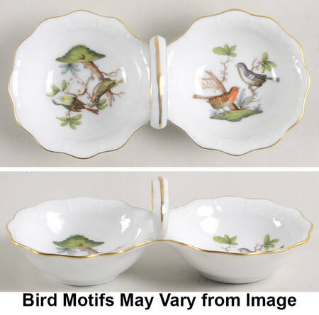 Rothschild Bird (RO) Twin Salt Dip W/Center Handle