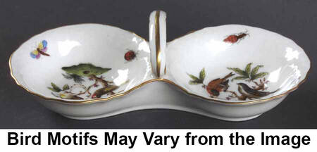 Rothschild Bird (RO) Twin Salt Dip W/Center Handle