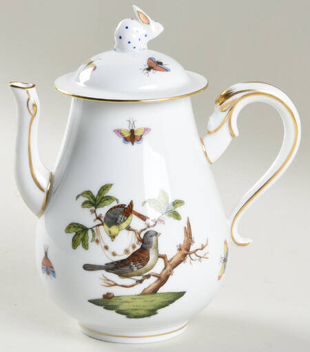 Rothschild Bird (RO) Individual Coffee Pot & Lid by Herend