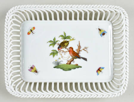 Rothschild Bird (RO) 8" Rectangular Open Weave Basket