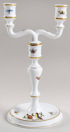 Rothschild Bird (RO) 10" Double Lt Candlestick (Uses a Candle Arm)