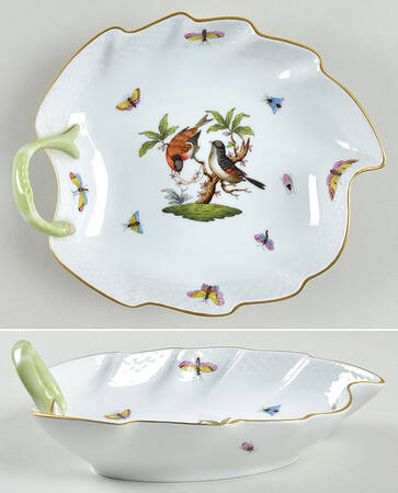 Rothschild Bird (RO) 7" Leaf Dish by Herend
