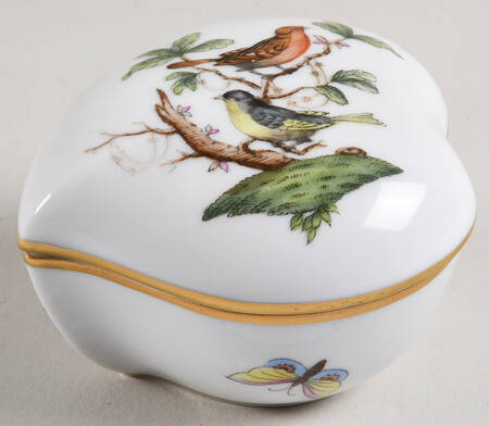 Rothschild Bird (RO) 3" Heart Shape Bon Bon & Lid