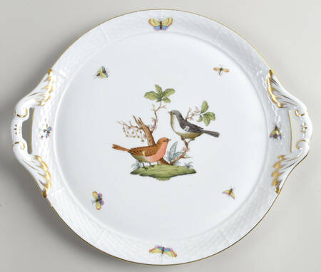 Rothschild Bird (RO) 11" Round Handled Tray by Herend