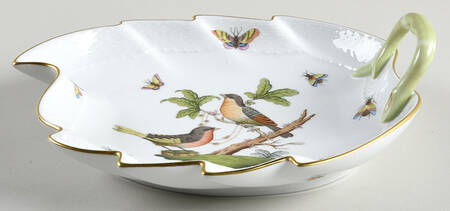 Rothschild Bird (RO) 9" Leaf Dish by Herend