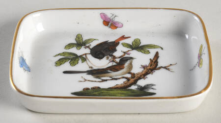 Rothschild Bird (RO) 3" Rectangular Ashtray by Herend