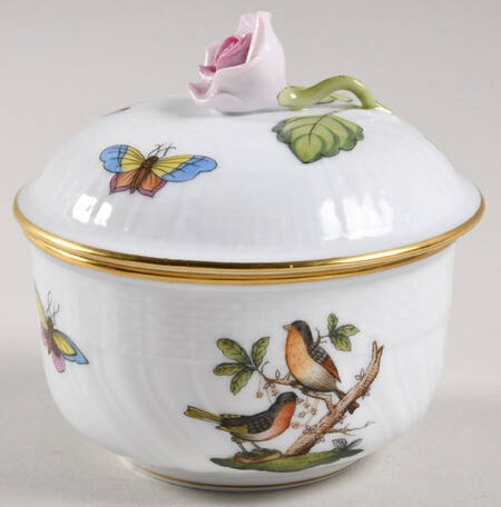 Rothschild Bird (RO) Sugar Bowl & Lid by Herend