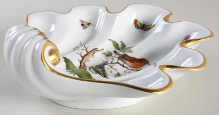 Rothschild Bird (RO) 9" Shell Shaped Dish by Herend