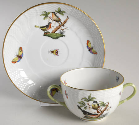 Rothschild Bird (RO) Flat Bouillon Cup & Saucer