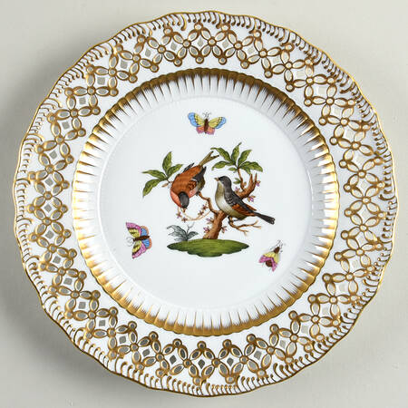 Rothschild Bird (RO) 8" Pierced Plate by Herend
