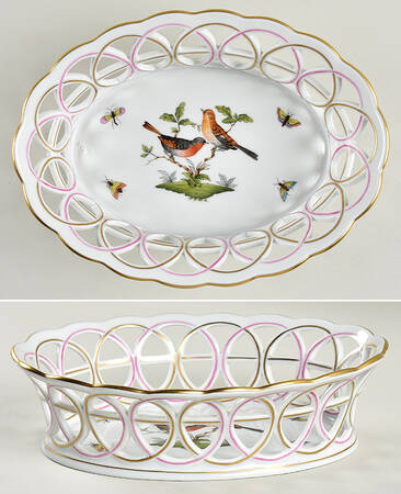 Rothschild Bird (RO) 8" Oval Open Weave Basket