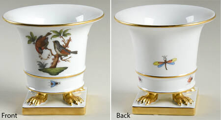Rothschild Bird (RO) 4" Claw Footed Vase by Herend